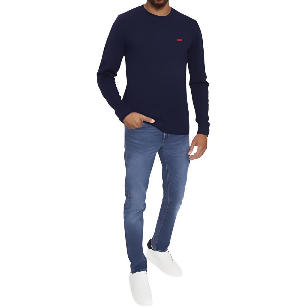 Levis FW23 Solid Color Crew Neck Pullover Long Sleeve Sweatshirt Men sweatshirt Blue A4320-0001