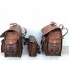 Real Leather Motorcycle Saddle Bags Two Leather Side Pouch Panniers Pouch