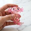 Glitzernder Axolotl Langsam Aufgehendes Knetspielzeug Weiches TPR Fidget zur Stressbewältigung Niedliches Salamanderförmiges Dekompressions-Gadget für Kinder Erwachsene