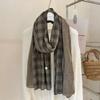 New British Women Scarf Versatile Linen Plaid Cotton And Linen Scarves Thin Long Shawl Autumn And Winter Vintage Scarf 80*190Cm