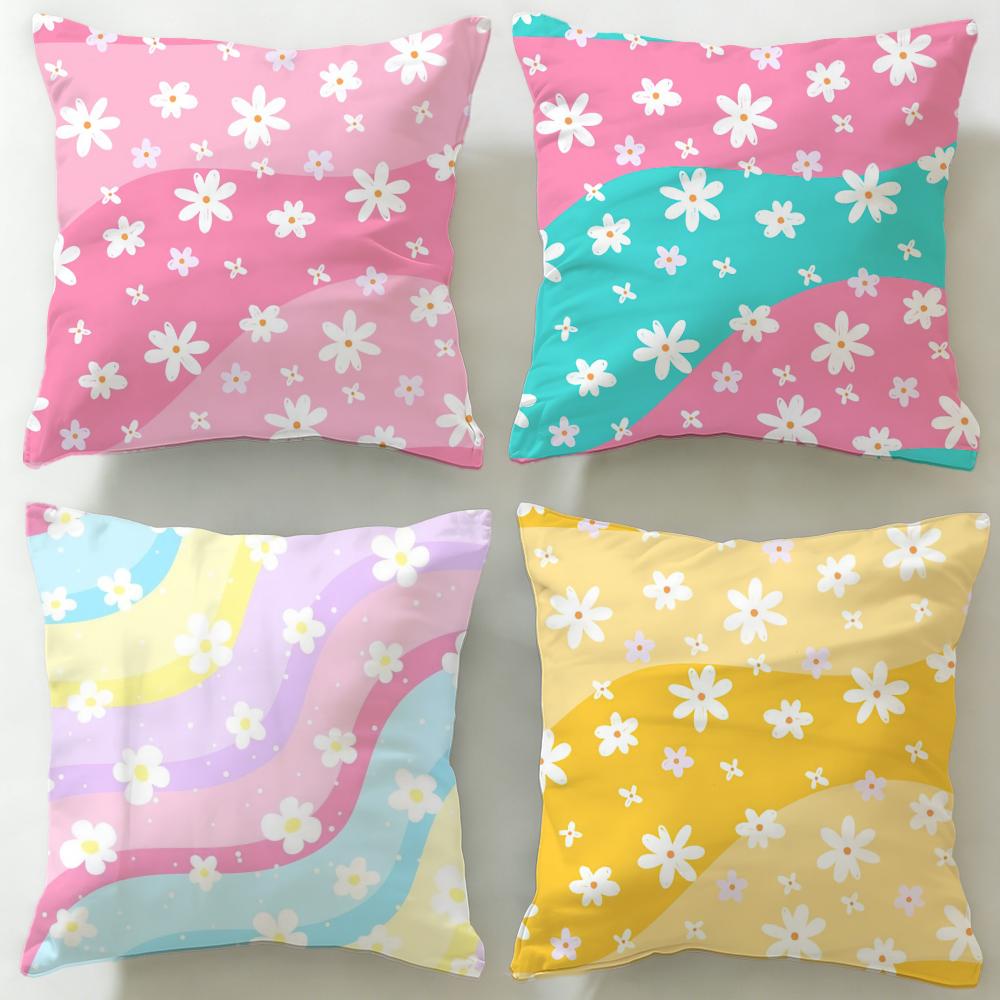 classic theme Daisies Cushion Cover Soft & Easy-Wash Pillow Case – Versatile for Couch, Bed, Travel and Office