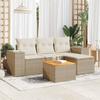 VidaXL Garden Lounge Set with Cushions 5 Pcs Beige Braided Resin 3257745