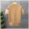 Korean Style Summer Fashion Men's Striped Color O Neck Short Sleeve Breathable Casual Trendy T Shirts