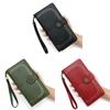 Minimalist Pu Leather Long Wallet With Zipper For Daily Use And Card Storage