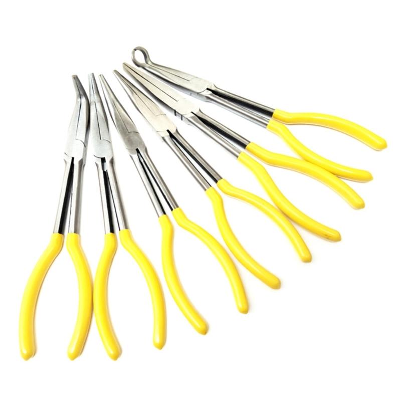 Long Reach Hose Grip Pliers 11Inches Long Nose Pliers Hose Gripper Pliers Spark Plug Boot Removal Pliers Serrated Jaw