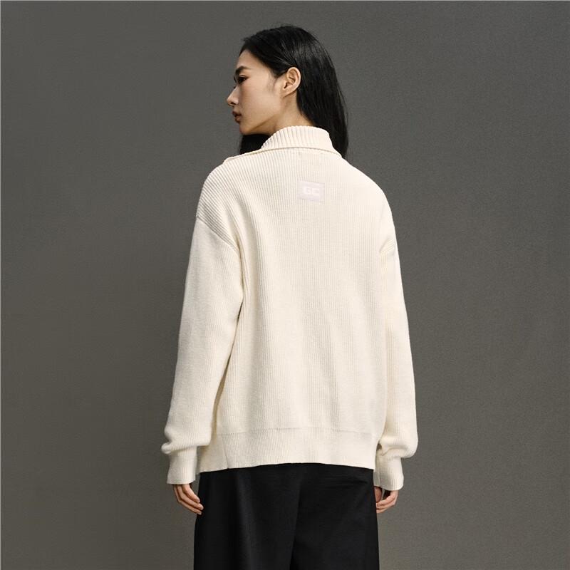 GIORDANO CONCEPTS Unisex Pure Cotton Half-High Collar Knit Cardigan