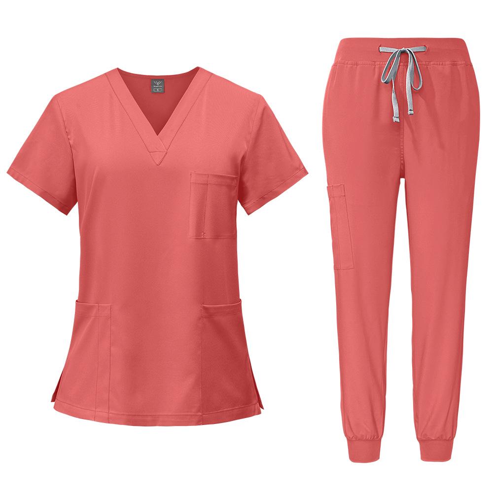 Unisex Beauty Salon Scrub Set: Short Sleeve, Stretch, ICU-Ready