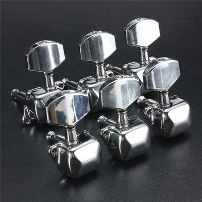 Akustikgitarrensaiten Knopf Metall Halbgeschlossen Gitarrensaitenknopf Stimmgerät Gitarrenknopf für Gitarre oder Akustikgitarre Chrom