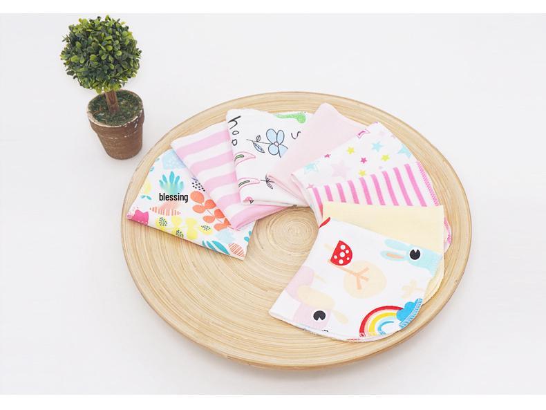 Momscare Cotton Baby Towels, 8-Pack: Small Square/Nursing/Drool Towels