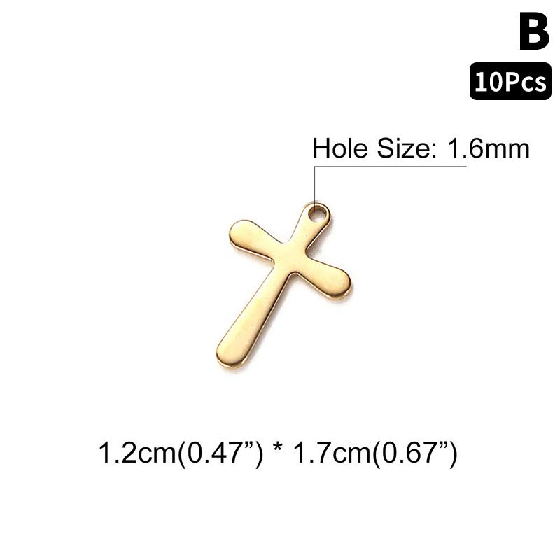 10Pcs/lot Stainless Steel Cross Charms Pendant Religious Jewelry Making DIY Charms Handmade Crafts