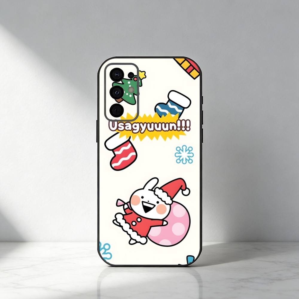 Cartoon Cute U-Usagyuuun-n Phone Case For Samsung S25,S24,S21,S22,S23,S30,Ultra,S20,Plus,Fe,Note,5G Black Cover