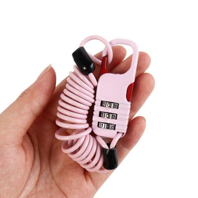 Three Digit Password Bicycle Rope Lock Combination Safety Cable Wire Rope Zinc Aluminum Alloy Anti Theft Motorcycle Wire Rope