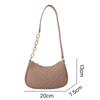 Women Felt Mini Shoulder Bag Solid Color Casual Handbag Female Underarm Bag Purse