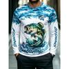 Fisch Oberteil Herren Langarm Lässig Vielseitig Bequem Pullover Langarm Herren