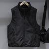 Men Plus‑Size 50% White Duck Down Vest, Embossed Fabric Stand Collar Sleeveless Puffer Gilet Winter Loose Fit Outerwear