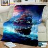 3D Pirate Ship Boat,Sailboat,Barque Blanket,Soft Throw Blanket for Home Bedroom Bed Sofa Picnic Travel Office Cover Blanket Kids