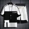 Summer Fashion Printed Short Sleeve T-shirt Set Men's Casual Relaxed Breathable High Quality Sports Two-Piece