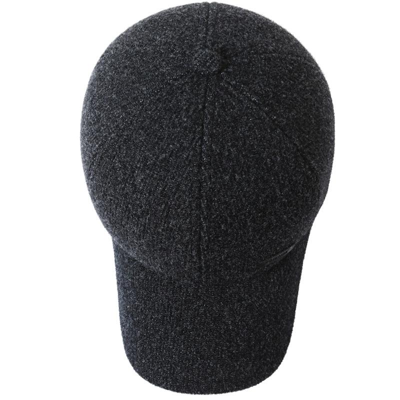 Baseballová čepice středního věku Pánské Podzim Zima Venkovní Vlněná teplá čepice Samet Silná bavlněná čepice Ochrana uší Čepice