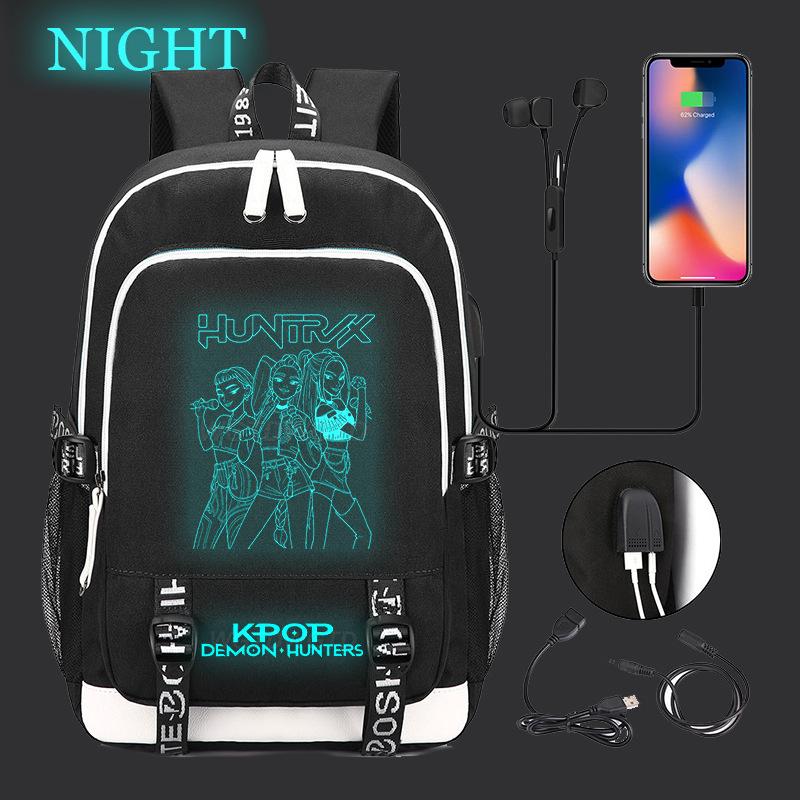 Witch Hunters Peripheral Casual Luminous Backpack Multifunctional with USB School Bag Large Capacity