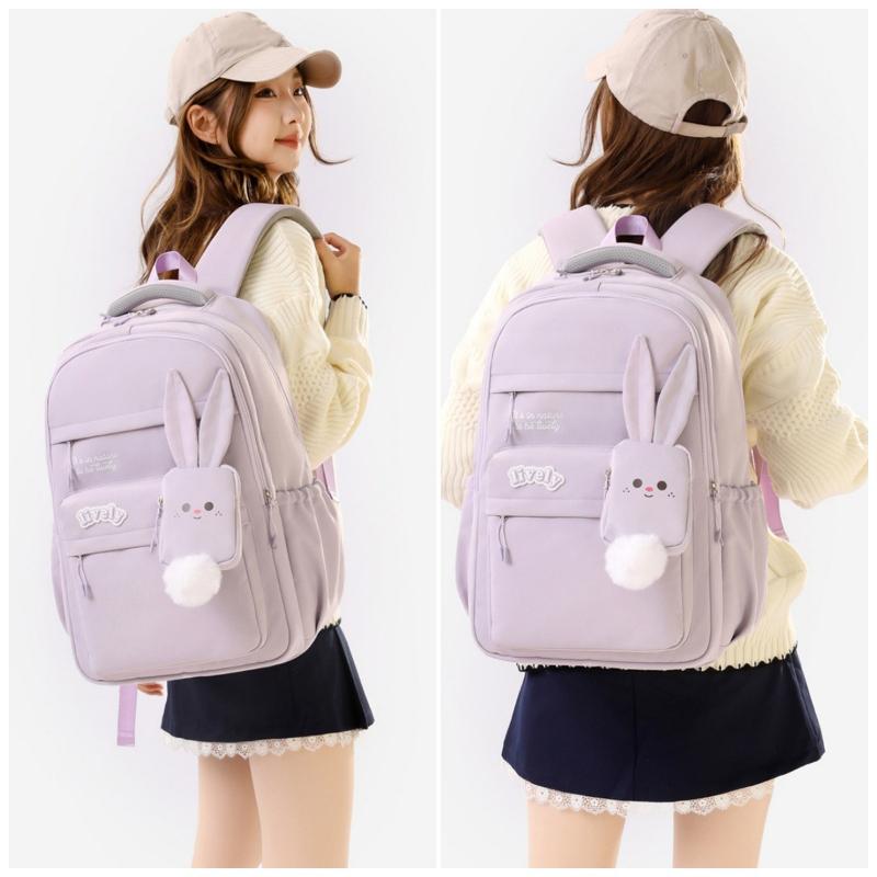 Cute Cartoon Teenager Girl Schoolbag Large Capacity Primary School Grades 3-6 Book Bag Simple Super Lightweight Junior High School Student Backpacks