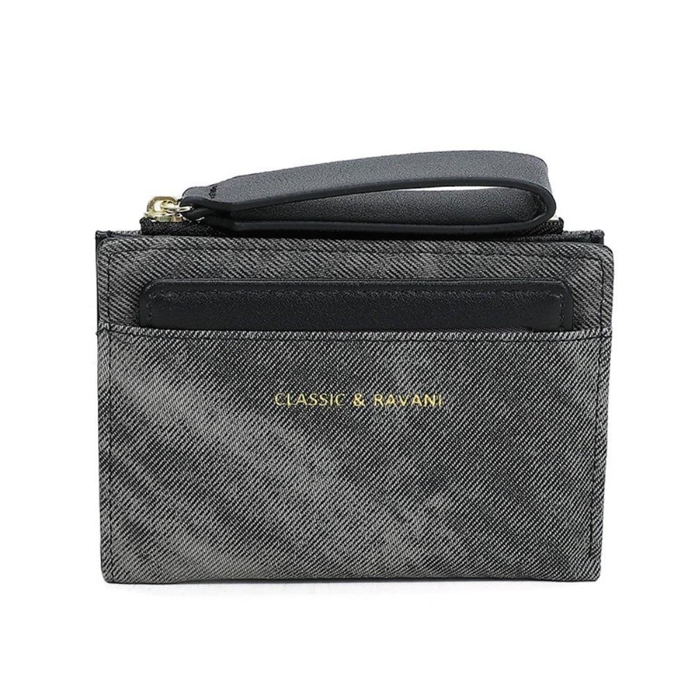 

Женский короткий кошелек на кнопке, многокарточный, из ПУ, сумка для карт, универсальный складной кошелек, для покупок чёрный