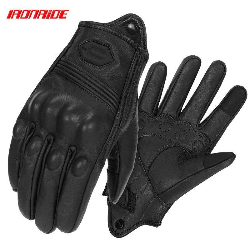 Genuine Leather Breathable Motorcycle Racing Gloves - Anti-Fall, Summer Riding Gear