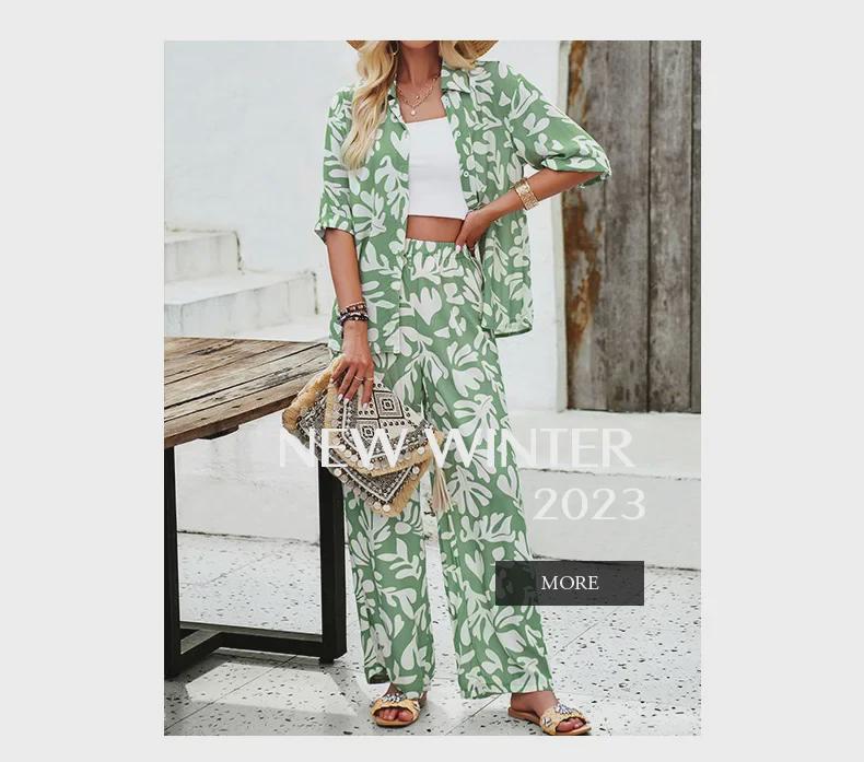 Diyun Pomichia Damen Frühling/Sommer 2025 Lässiger bedruckter Hosenanzug mit kurzen Ärmeln