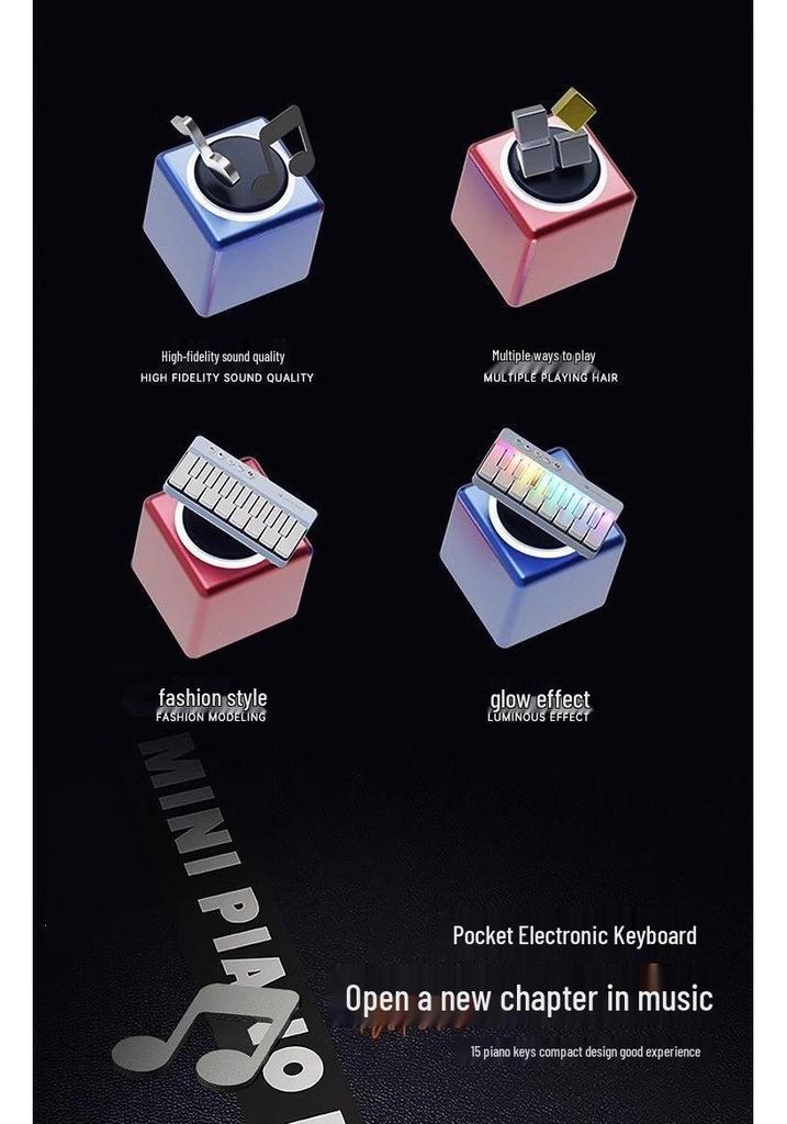 Children's Smart Light-Up Pocket Electronic Piano - Portable Multifunctional Music Toy Gift