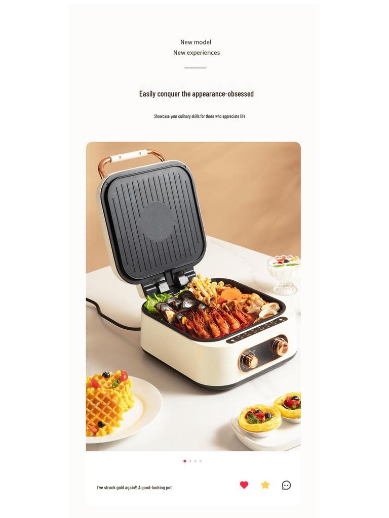 Multifunctional Electric Cake Maker: Double-Sided Heating Griddle & Grill Pan