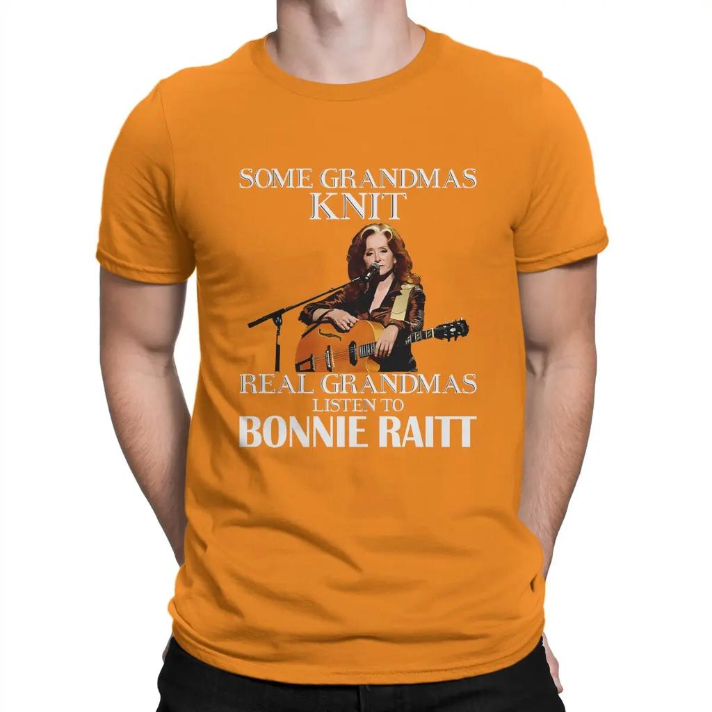 Zingend T-shirt voor Mannen Katoen Vintage T-shirt Ronde Hals Bonnie Raitt Zanger T-shirt Korte Mouw Kleding 4XL 5XL