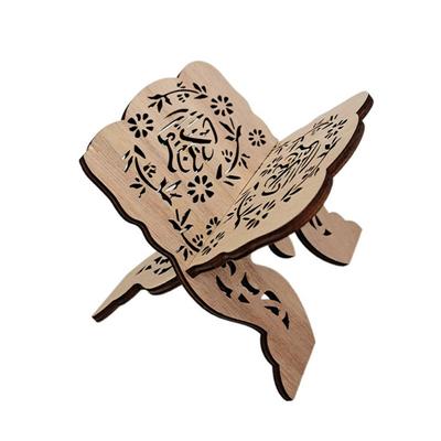 Book Holder Ramadan Mubarak Wooden 2024 Wholesale Decoration Bookcase Kuran Quran Koran Holy Party Decoration Eid Al-fitr Eid