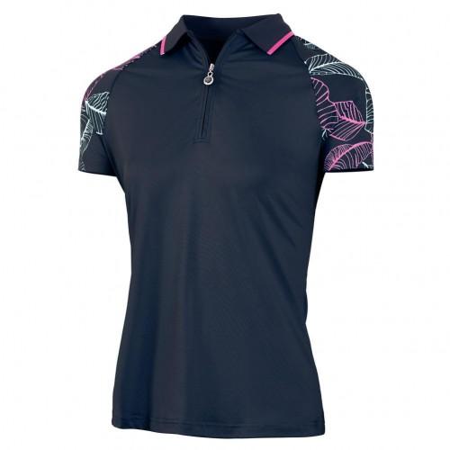 Island Green Womens/Ladies Leaf Print Raglan Golf Polo Shirt S violet
