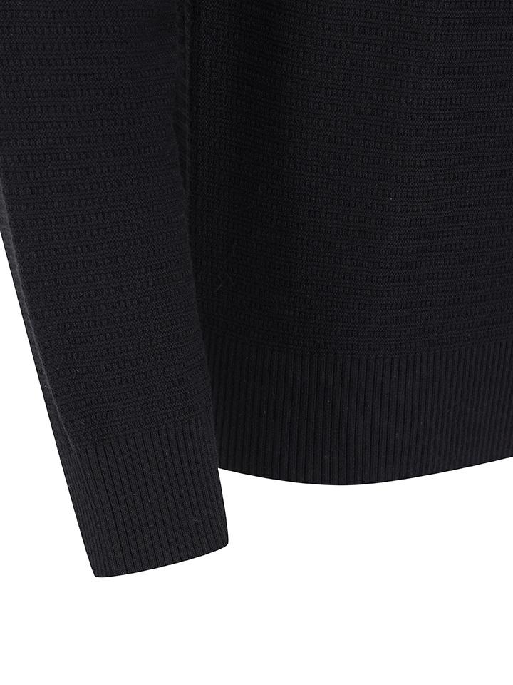 AND Z Men'S) Fine Texture Round Neck Knit_Bzf1Er1101Bk