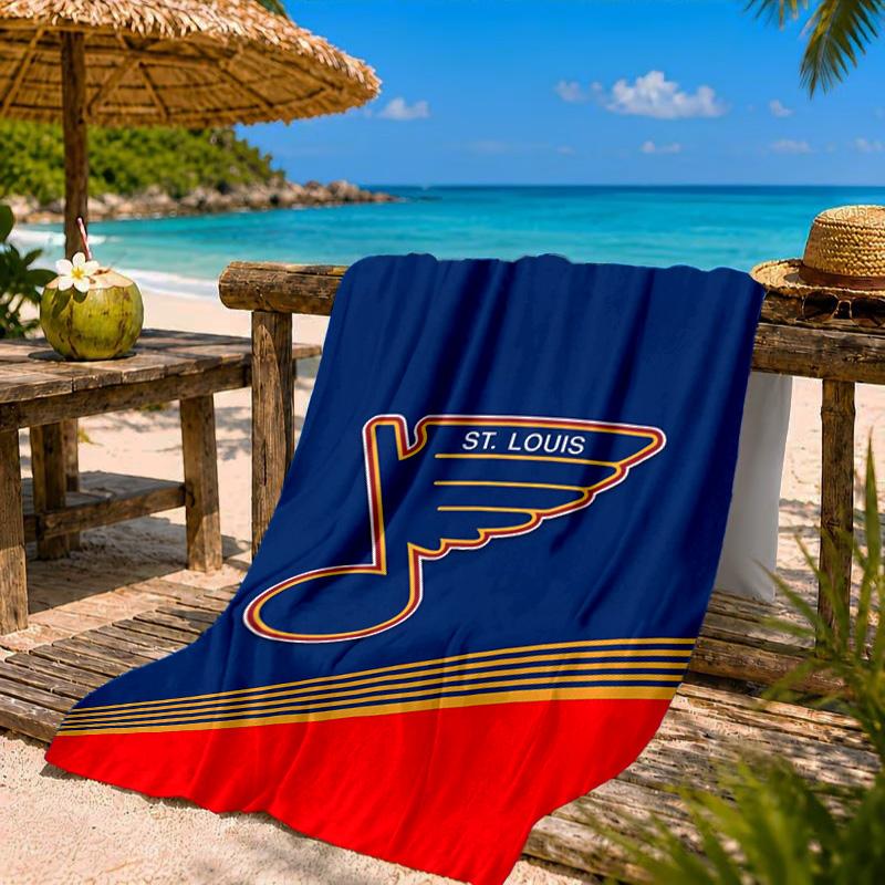 Blues Louis Crest Beach Towel Microfiber Beach Towel, Lightweight and Quick-Dry, for Summer Travel, Swimming Pool Fan Birthday Gift