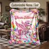 Couverture Jetée Thème Licorne Nom Personnalisé Texte Personnalisé Couverture Douce Confortable pour Maison Canapé Lit