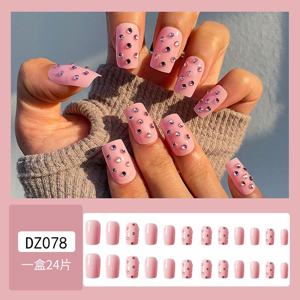 24-Piece Neutral Press-On Nails Set with Metallic Accents, Reusable False Nails for Easy DIY Manicure