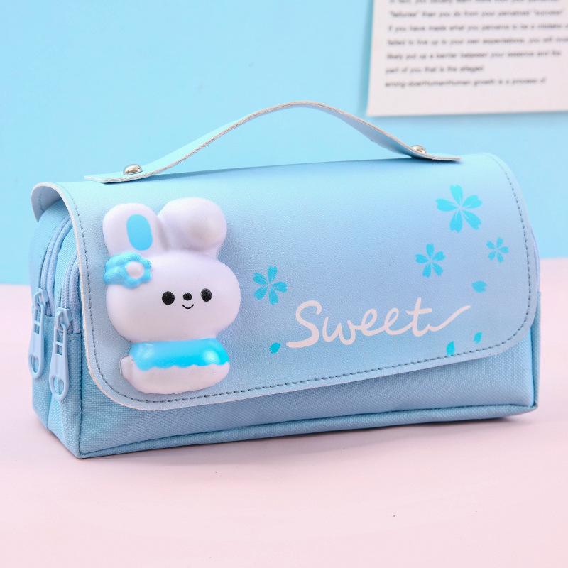 Stationery box pencil bag, primary school girl's simple large capacity, super cute girl's heart, decompression pencil case bag