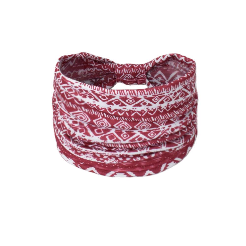 Women's Paisley Sport Yoga Headband - Sweat-Absorbing, Elastic Cotton, Bohemian Style