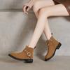 Fashion Ankle Flats Women Suede Fashion Boots New 2025 Trend Belt Buckle Designer Retro Goth Gladiator Boots Winter Women Shoes Mujer