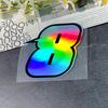 1PC Arabic Numerals Laser Motorcycle Stickers Waterproof for Motorbike Front Fairing Helemt Fender Scooter Bicycle Vinyl Decals