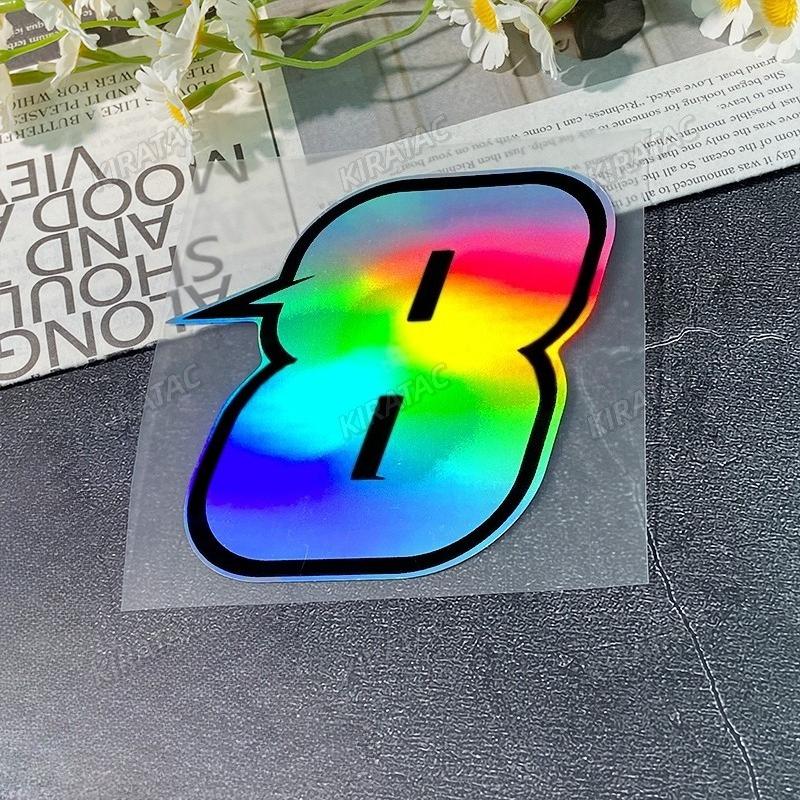 1PC Arabic Numerals Laser Motorcycle Stickers Waterproof for Motorbike Front Fairing Helemt Fender Scooter Bicycle Vinyl Decals