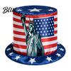 Fourth of July for 4th Flag Hat Top Hat American Uncle Costume July USA Red White Blue Patriotic Party