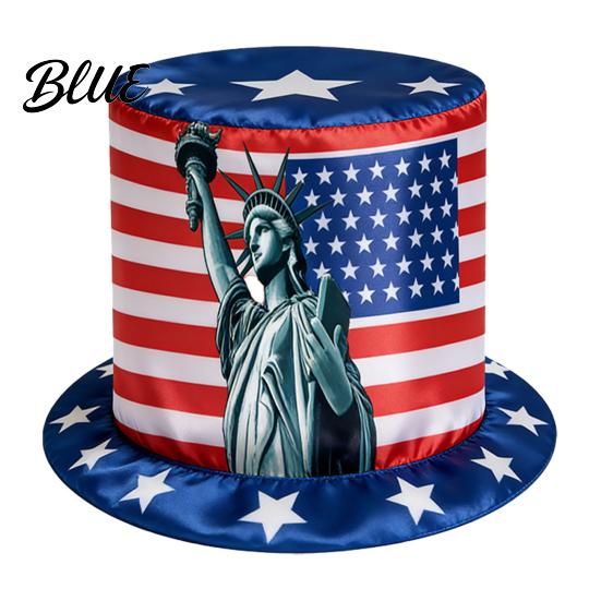 Fourth of July for 4th Flag Hat Top Hat American Uncle Costume July USA Red White Blue Patriotic Party