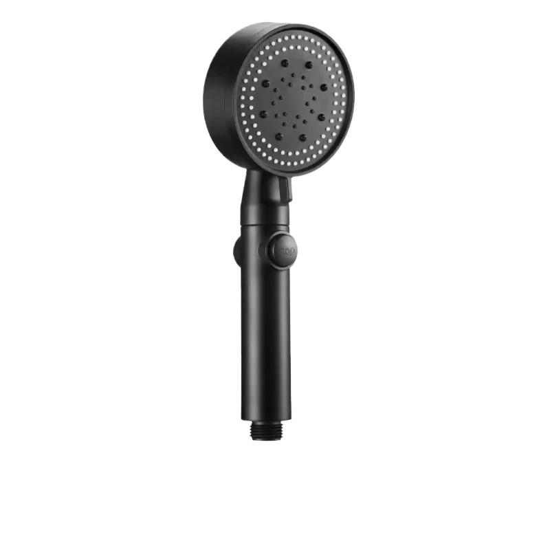 Supercharged Five-Speed Multifunctional Hand Shower Head with Water Heater for Bathroom Household Use чёрный