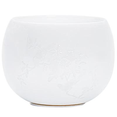 Gold Inlaid Ice Jade Ceramic Teacup