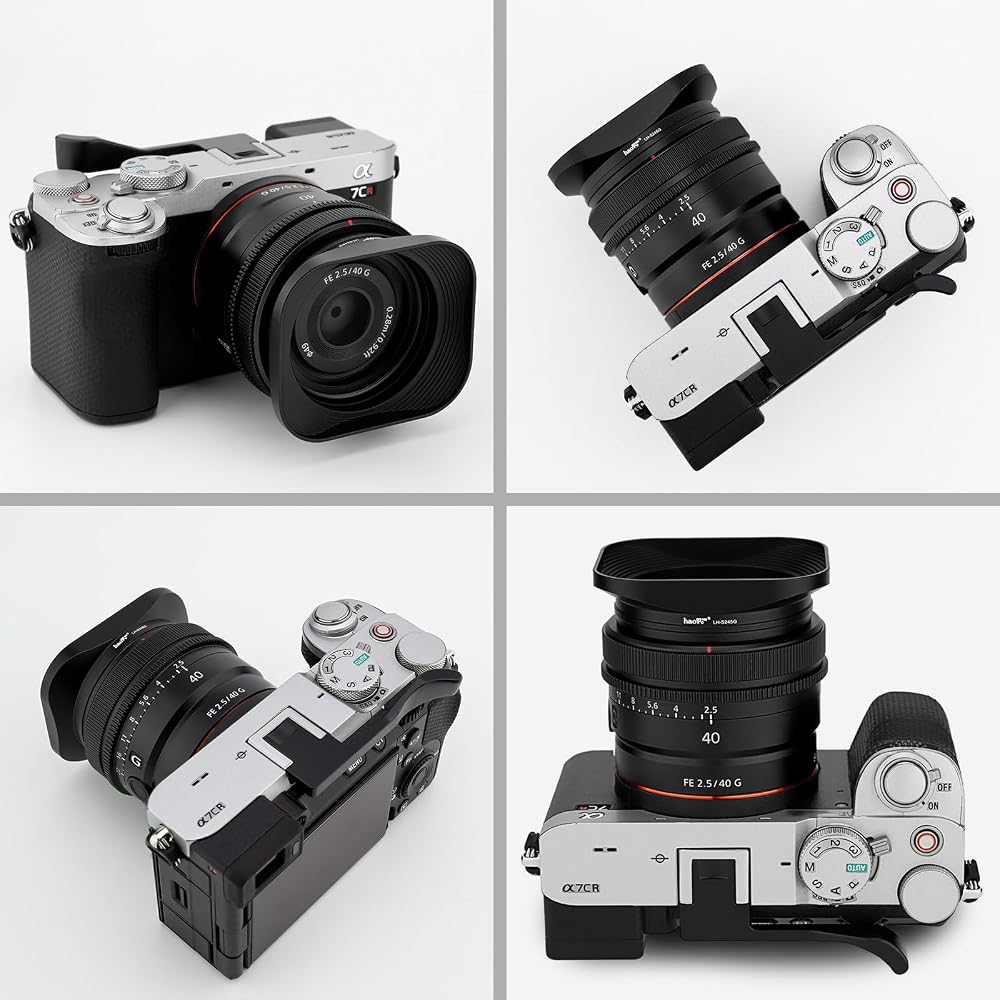 Haoge Metal Square Bayonet Lens Hood for Sony FE 40mm F2.5 G, FE 50mm F2.5 G, FE 24mm F2.8 G, RX1RIII M3, RX1R, RX1RII, R3, RX1M2 Lens Hood with Metal