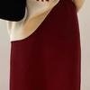 Plush Cherry Red Knitted Skirt for Women In Autumn and Winter High Waist Straight Long Skirt Draped A-line Hip-pack Skirt