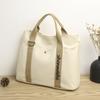 Women Large Capacity Canvas Handheld Bag Minimalist Casual Shoulder Bag Fashion Short-Trip Lightweight Travel Bag