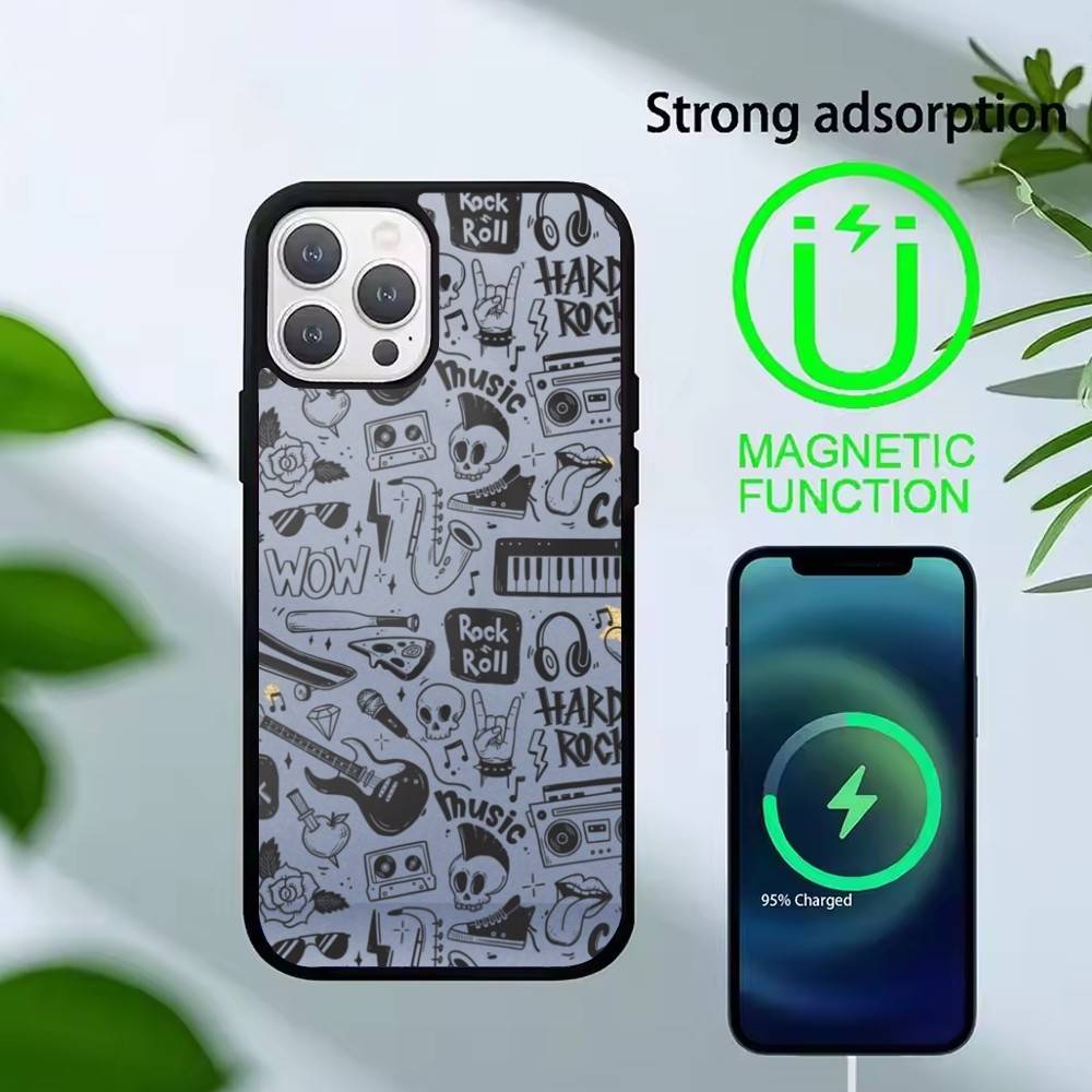 Gothic Dark Sweetheart Phone Case For iPhone 17,16,15,14,13,Pro,Max,Plus,Magnetic For Magsafe Wireless Charging
