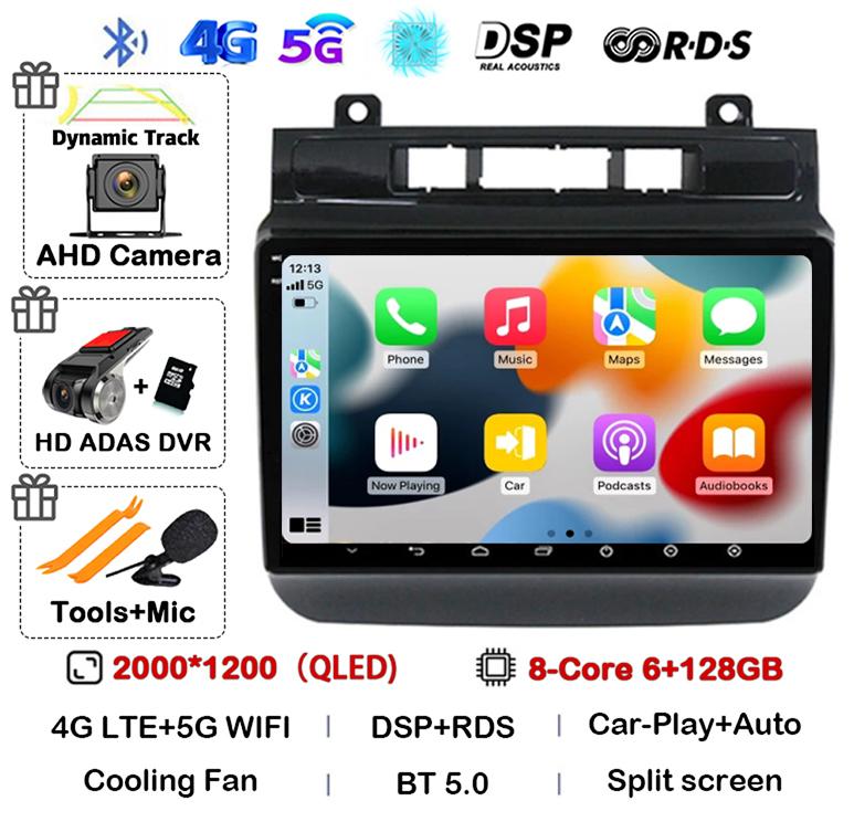 Android 14 Auto Carplay 4G WIFI Car Radio For Volkswagen Touareg FL NF 2010-2018 Multimedia Video Player Navigation Stereo GPS